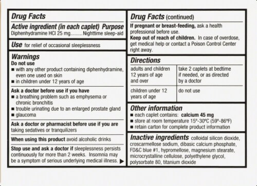 Harris Teeter® Rest Simply Nighttime Sleep-Aid Caplets Perspective: back