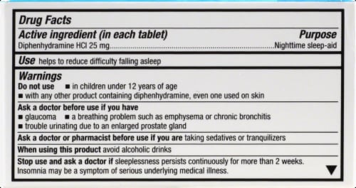 Harris Teeter® Somnitabs Nighttime Sleep-Aid Tablets Perspective: back