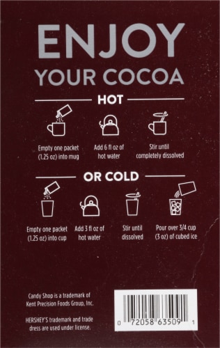 Candy Shop Cocoa Hershey's Milk Chocolate Naturally Flavored Cocoa Mix Perspective: back