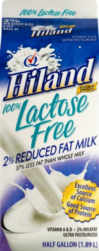 Hiland 100% Lactose Free 2% Reduced Fat Milk Perspective: back