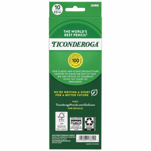 Ticonderoga® Pre-Sharpened Neon Wood Pencils Perspective: back