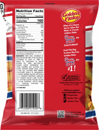 Golden Flake®Cheese Curls Perspective: back