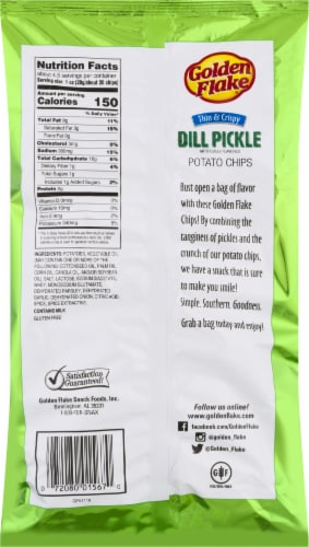 Golden Flake® Dill Pickle Potato Chips Perspective: back