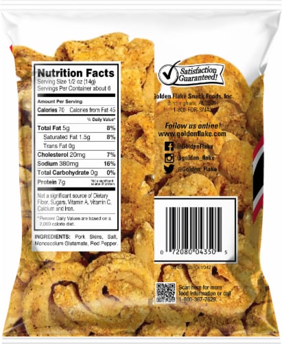 Golden Flake® Chicharrones Red Pepper Super Strips Perspective: back