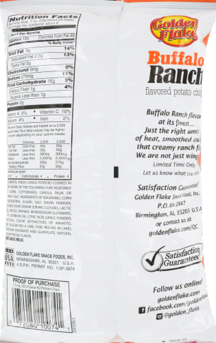 Golden Flake Buffalo Ranch Potato Chips Perspective: back