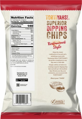 Tortiyahs! Sea Salt Restaurant Style Tortilla Chips Perspective: back