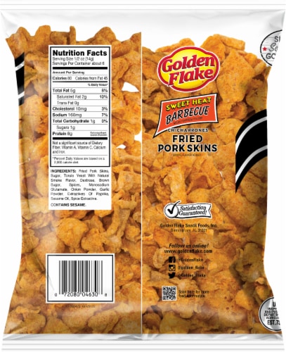 Golden Flake® Sweet Heat Barbecue Curly Q's Fried Pork Skins Perspective: back