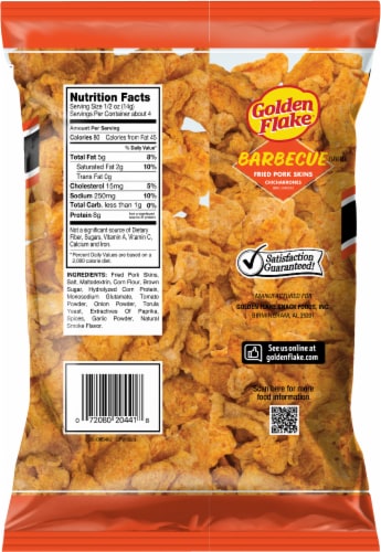 Golden Flake® Barbecue Chicharrones Fried Pork Skins Perspective: back