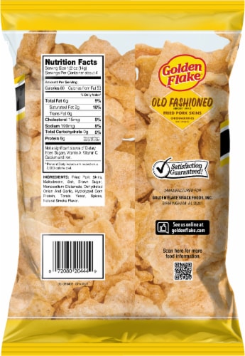 Golden Flake® Old Fashioned Chicharrones Fried Pork Skins Perspective: back