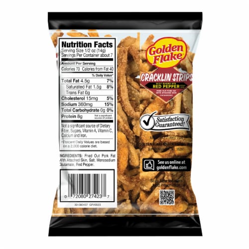Golden Flake® Red Pepper Cracklin Strips Perspective: back