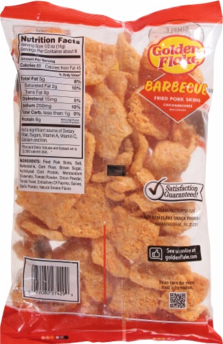 Golden Flake® Barbecue Flavored Fried Pork Skins Chicharrones Perspective: back