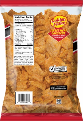 Golden Flake® Louisana Sweet Heat Barbeque Flavor Fried Pork Skins Perspective: back