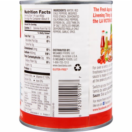 La Victoria Mild Red Enchilada Sauce Perspective: back