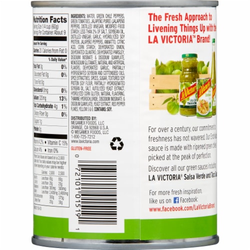 La Victoria Mild Green Enchilada Sauce Perspective: back