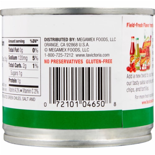 La Victoria® Mild Diced Fire Roasted Green Chiles Perspective: back