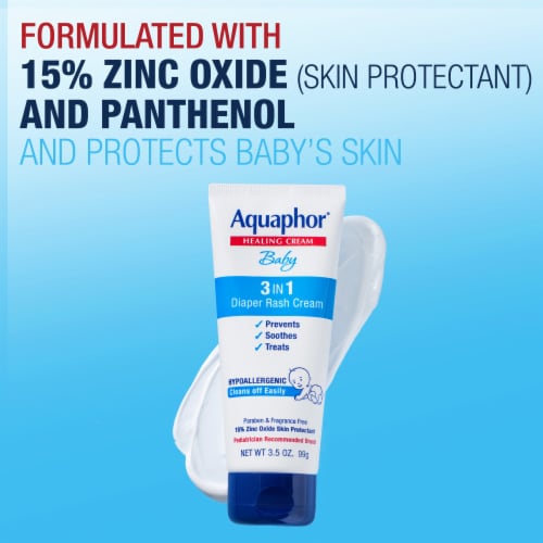 Aquaphor Baby Diaper Rash Cream, 3-in-1 Diaper Rash Relief Perspective: back