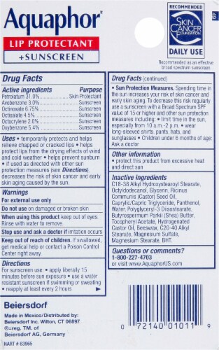 Aquaphor® Lip Repair & Protect SPF 30 Perspective: back