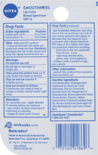 Nivea® Smoothness SPF 15 Lip Care Perspective: back