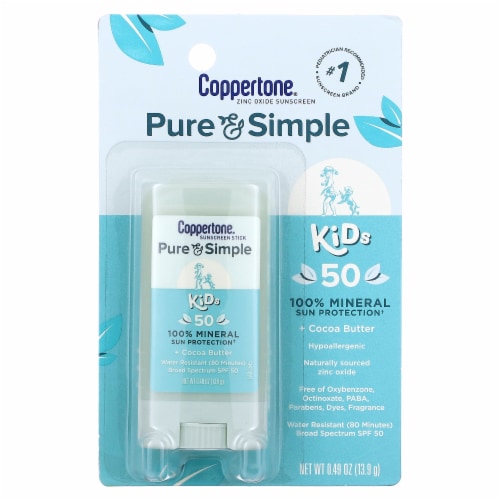 Coppertone Pure And Simple Kids Sunscreen Stick SPF 50 Perspective: back