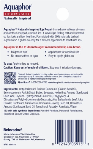 Aquaphor® Lip Repair Stick Aloe Vera Perspective: back