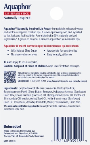 Aquaphor® Coconut Oil Lip Repair Balm Sticks Perspective: back