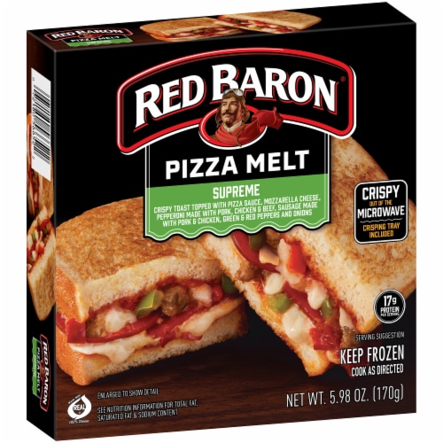 Red Baron Supreme Pizza Melt Frozen Pizza Perspective: back