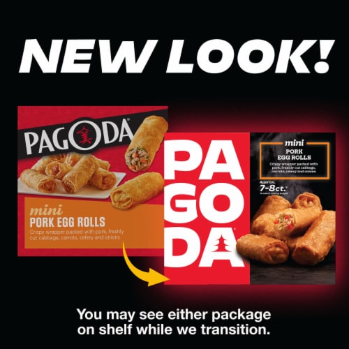 Pagoda Frozen Crunchy Mini Pork Egg Rolls Perspective: back