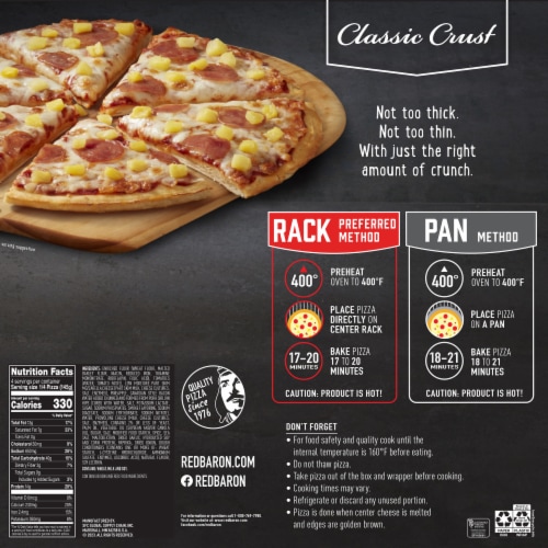 Red Baron® Classic Crust Hawaiian Style Frozen Pizza Perspective: back
