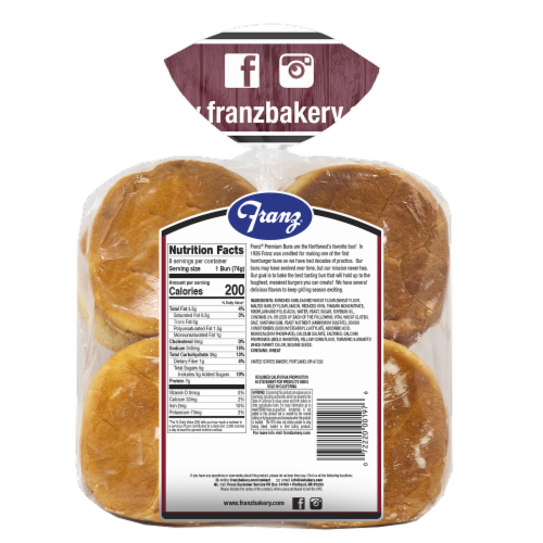Franz® Sesame Premium Buns Perspective: back