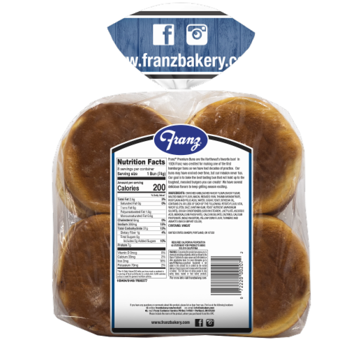 Franz Bbq Hamburger Buns Perspective: back