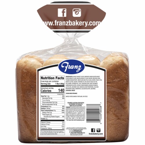Franz® Wheat Hot Dog Buns, 8 ct / 17 oz Kroger