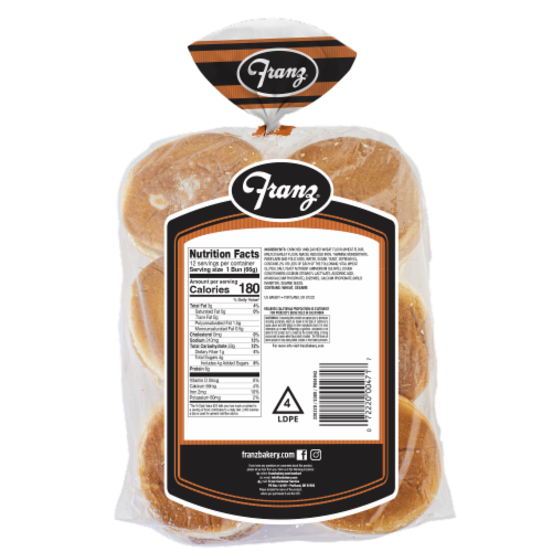 Franz® Sesame Hamburger Bun Perspective: back