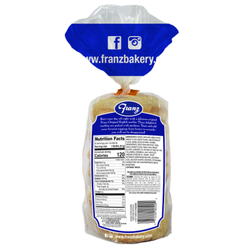 Franz® Whole Grain Original English Muffins Perspective: back