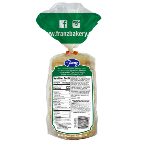Franz® Sourdough English Muffins Perspective: back