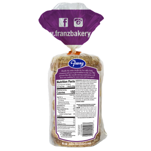 Franz® Double Raisin Cinnamon English Muffins Perspective: back