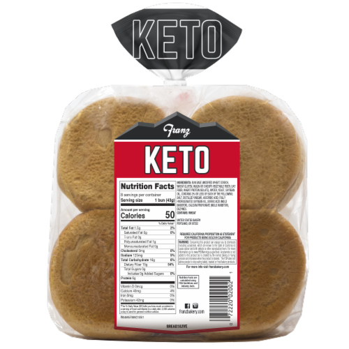 Franz® Keto Hamburger Buns Perspective: back