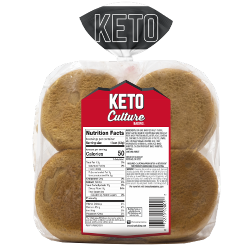Keto Culture Hamburger Buns Perspective: back
