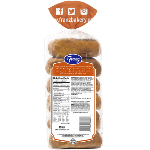 Franz® Pumpkin Spice Premium Bagels Perspective: back
