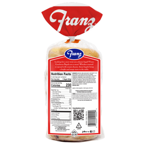 Franz® Cranberry Premium Bagels Perspective: back