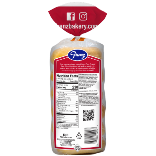 Franz® Original Premium Bagels Perspective: back