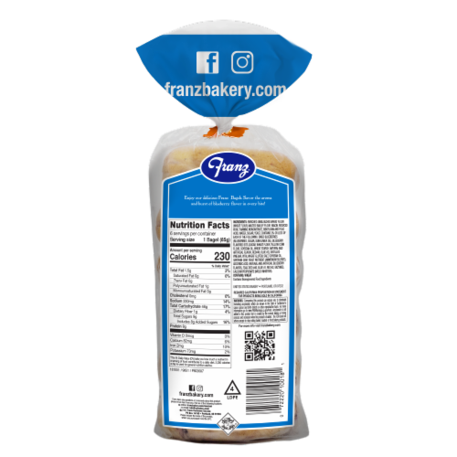Franz® New York Bagel Boys® Blueberry Premium Bagels Perspective: back