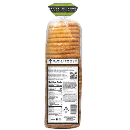 Seattle Sourdough Baking Co. Sandwich Round Sourdough Bread Perspective: back