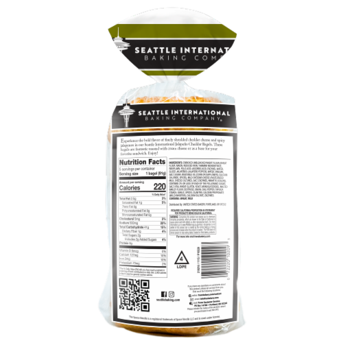 Seattle International Baking Company® Jalapeno Cheddar Bagel Perspective: back