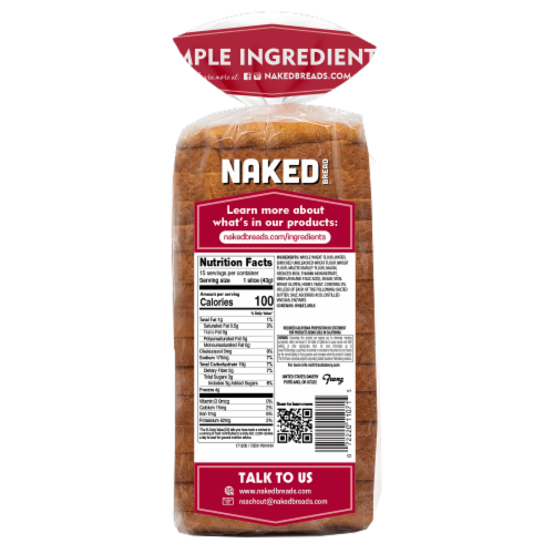 Naked Bread Honey Wheat Bread Perspective: back