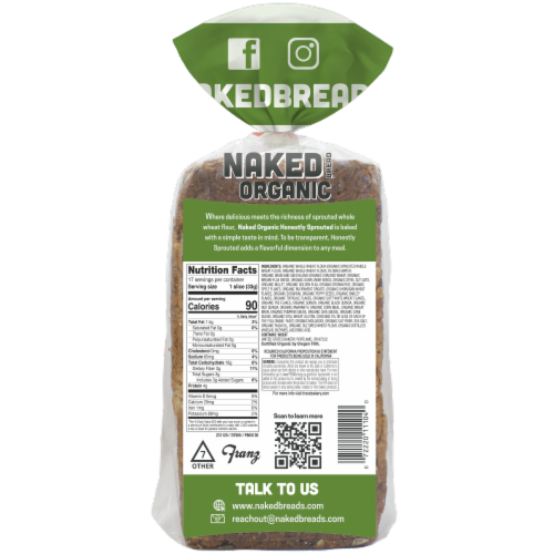 Naked Bread® Organic Honestly Sprouted Bread Perspective: back