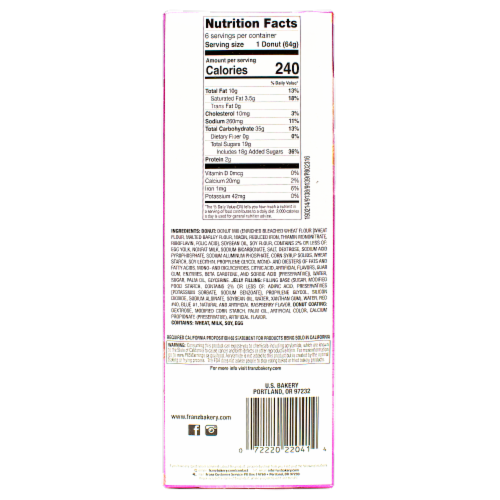 Franz® Powdered Raspberry Filled Donuts Perspective: back