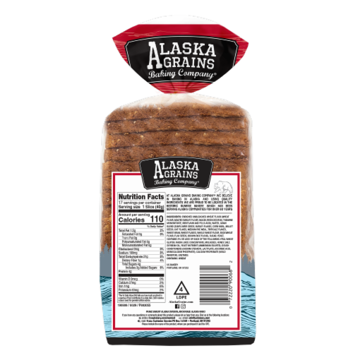 Alaska Grains™ Kenai River 12 Grain Bread Perspective: back