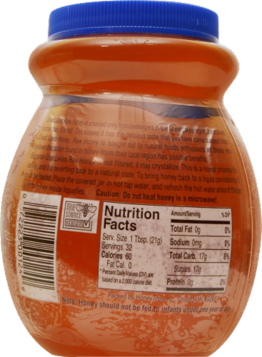Great Lakes Raw Premium Honey Perspective: back