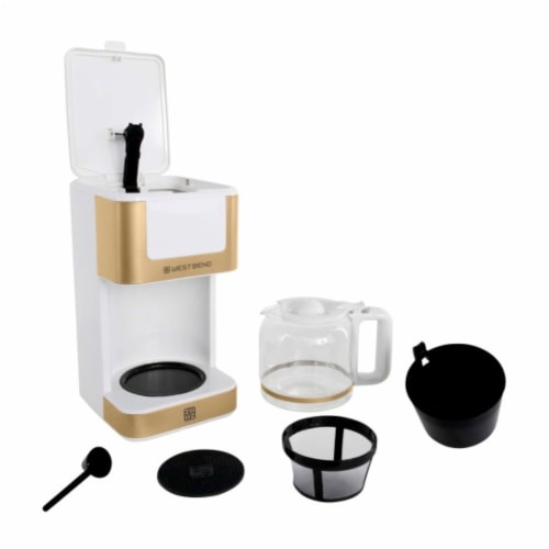West Bend Timeless 12-Cup Coffee Maker - White Perspective: back