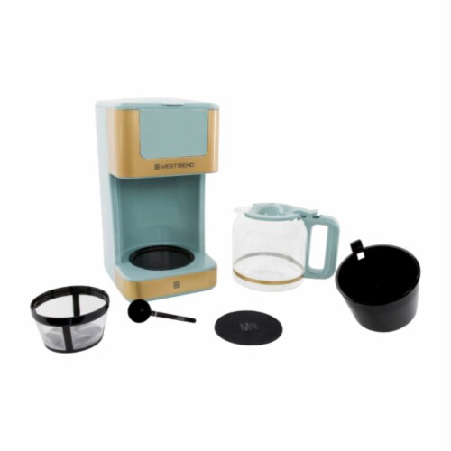 West Bend Timeless 12 Cup Coffee Maker - Blue/Gold Perspective: back